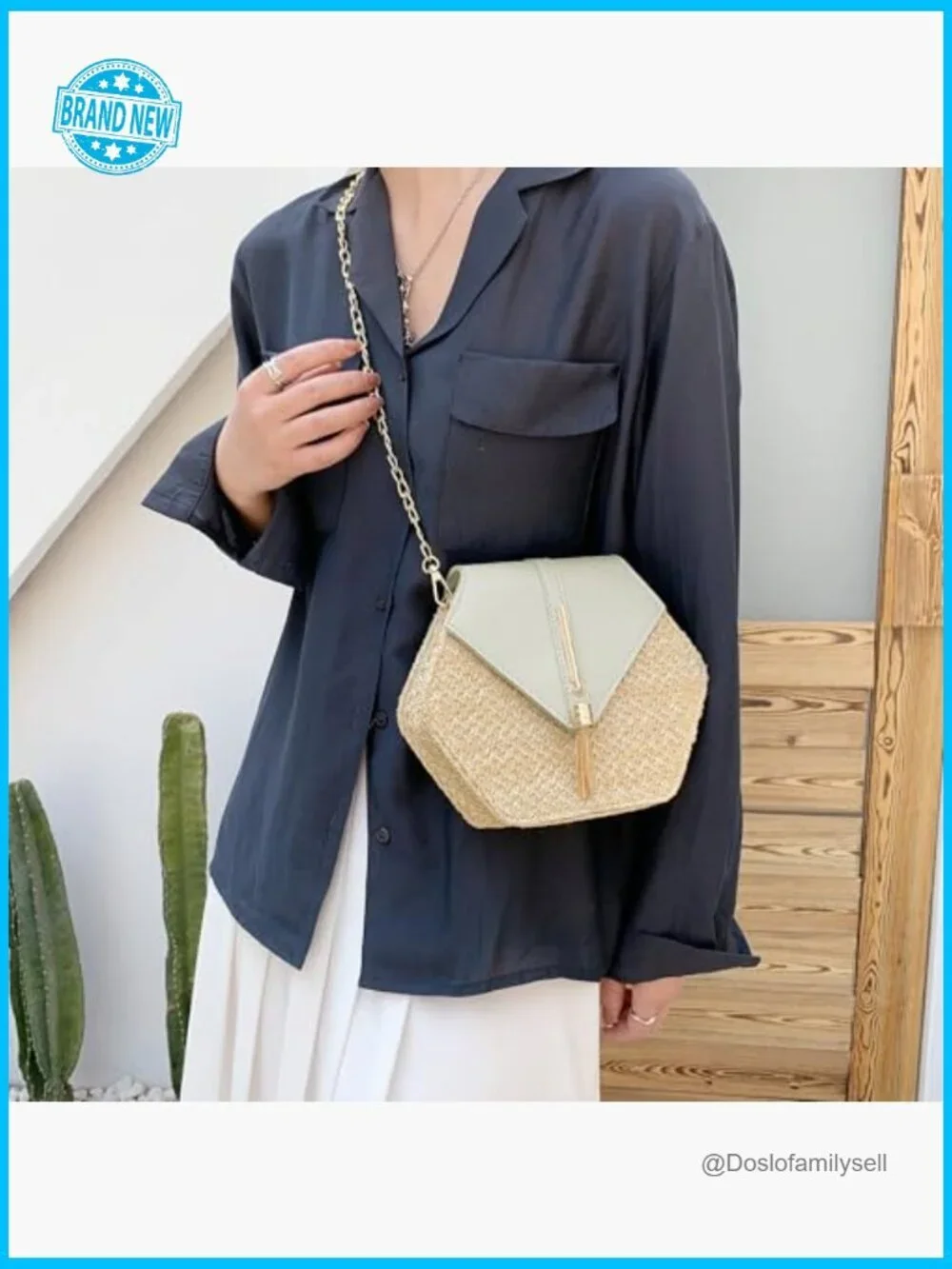 Straw Crossbody Bag Shoulder Handbag Summer Beach Purse with Tassel